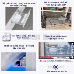 đăc điểm giá xoong nồi bát đĩa inox 304 nan tròn EG30490 Eurogold