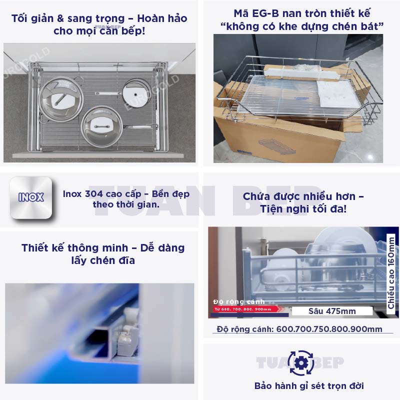 đặc điểm giá xoong nồi inox 304 nan tròn EG30480B Eurogold