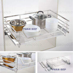 Giá xoong nồi inox 304 gắn cánh âm tủ EP90B Eurogold 1