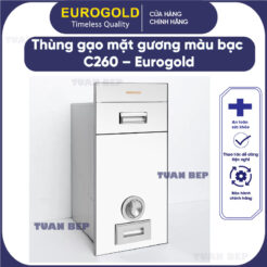 Thùng gạo mặt gương màu bạc C260 Eurogold