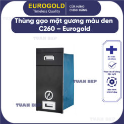 Thùng gạo mặt gương màu đen C260 Eurogold