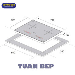 Bếp từ 3 vùng nấu EUH2233 Eurogold 1