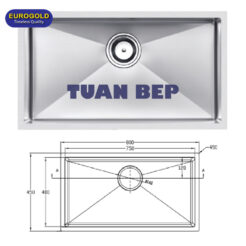 Chậu rửa bát 1 hố chống xước EUC18045EB Eurogold 1