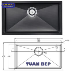 Chậu rửa bát 1 hố chống xước EUC18045ED Eurogold 1