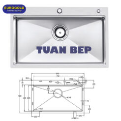 Chậu rửa bát 1 hố chống xước EUC18050EA Eurogold 1