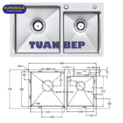 Chậu rửa bát 1 hố chống xước EUC28247EA Eurogold 1