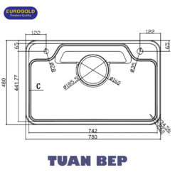 Chậu rửa bát 1 hố chống xước EUC87848EB Eurogold 1
