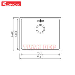 Chậu rửa bát 1 hố chống xước Konox KN5444SU Dekor 2