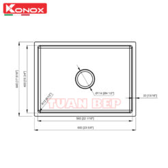Chậu rửa bát 1 hố chống xước Konox KN6044SU Dekor 1