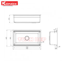 Chậu rửa bát 1 hố chống xước Konox KN7644SU Dekor 2