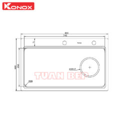 Chậu rửa bát 1 hố chống xước Konox KN8048TS Dekor 2