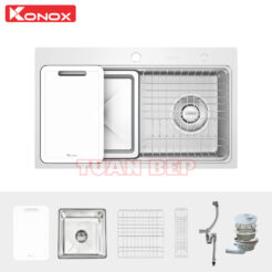Chậu rửa bát 1 hố chống xước Konox KN8048TS Dekor 3