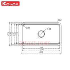 Chậu rửa bát 1 hố chống xước Konox KN8347SU Dekor 3