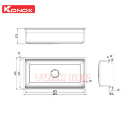 Chậu rửa bát 1 hố chống xước Konox KN8644SU Dekor 3