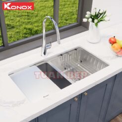 Chậu rửa bát 2 hố chống xước Konox KN8646DU Dekor 2