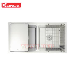 Chậu rửa bát 2 hố chống xước Konox KN8646DU Dekor