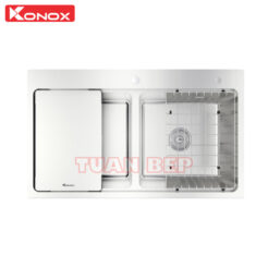Chậu rửa bát 2 hố chống xước Konox KN8651TD Dekor