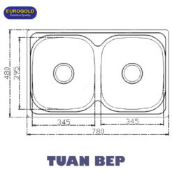 Chậu rửa bát 2 hố EUD67848 Eurogold 1