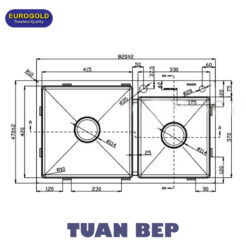 Chậu rửa bát 2 hố EUS38247 Eurogold