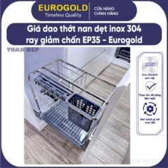 Giá dao thớt inox mờ 304 nan dẹt EP35 Eurogold