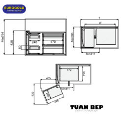 Giá liên hoàn nan inox 304 ray giảm chấn EPSL101 trái Eurogold 2
