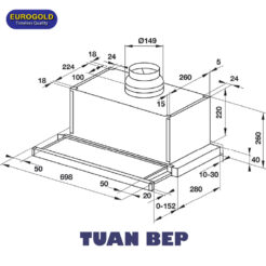 Máy hút mùi âm tủ EUH02070TK Eurogold 2