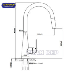 Vòi rửa bát dây rút EUF219BR 1