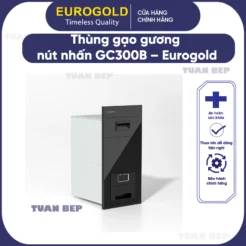 Thùng gạo gương nút nhấn màu đen GC300B Eurogold