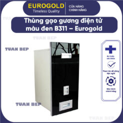 Thùng gạo mặt gương màu đen điện tử B311 Eurogold