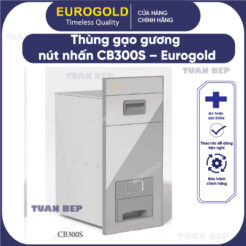 Thùng gạo mặt gương nút nhấn màu bạc CB300S Eurogold
