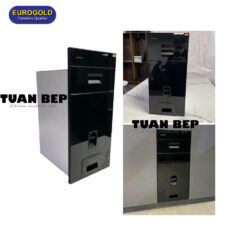 Thùng gạo mặt gương nút nhấn màu đen B309 Eurogold 1