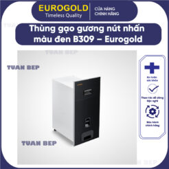 Thùng gạo mặt gương nút nhấn màu đen B309 Eurogold
