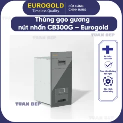 Thùng gạo mặt gương nút nhấn màu ghi CB300G Eurogold