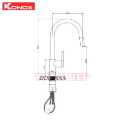 Vòi rửa bát dây rút Alto Black 1