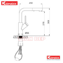 Vòi rửa bát dây rút Artan Nickel 1