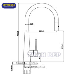 Vòi rửa bát dây rút EUF118BR Eurogold 1
