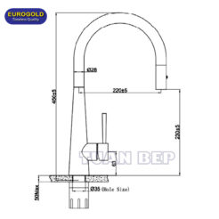 Vòi rửa bát dây rút EUF118DR Eurogold 1