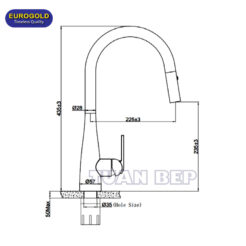 Vòi rửa bát dây rút EUF219DR 1
