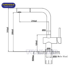 Vòi rửa bát dây rút EUF220BR Eurogold 2