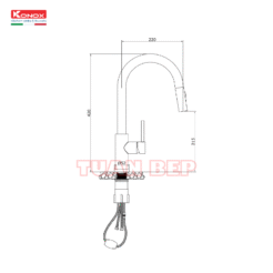 Vòi rửa bát dây rút Reno 2