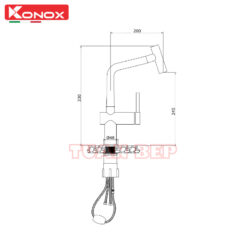 Vòi rửa bát dây rút Volta Nickel 3