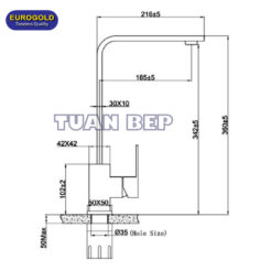 Vòi rửa bát nóng lạnh EUF014M 1