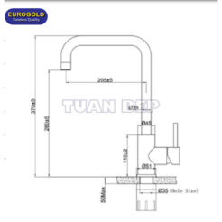 Vòi rửa bát nóng lạnh EUF015M 1