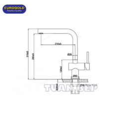 Vòi rửa bát nóng lạnh EUF020BR Eurogold 1