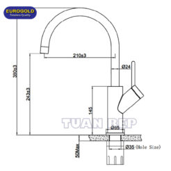 Vòi rửa bát nóng lạnh EUF033D Eurogold 1