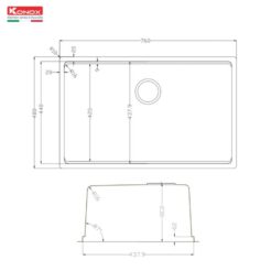 Chậu rửa bát phong cách Nhật bề mặt mịn Tari 7648SM 3