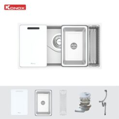 Chậu rửa bát phong cách Nhật bề mặt mịn Tari 8748SM 3